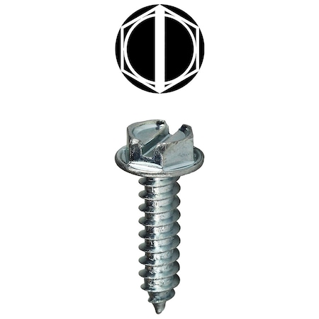 Dottie Sheet Metal Screw, #6 x 1-1/2 in, Zinc Plated Steel Flange Hex Head 100 PK HWSMS6112
